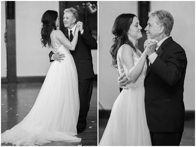 Bride and dad dance at a Minneapolis golf course wedding. Photo by Kayla Lee.