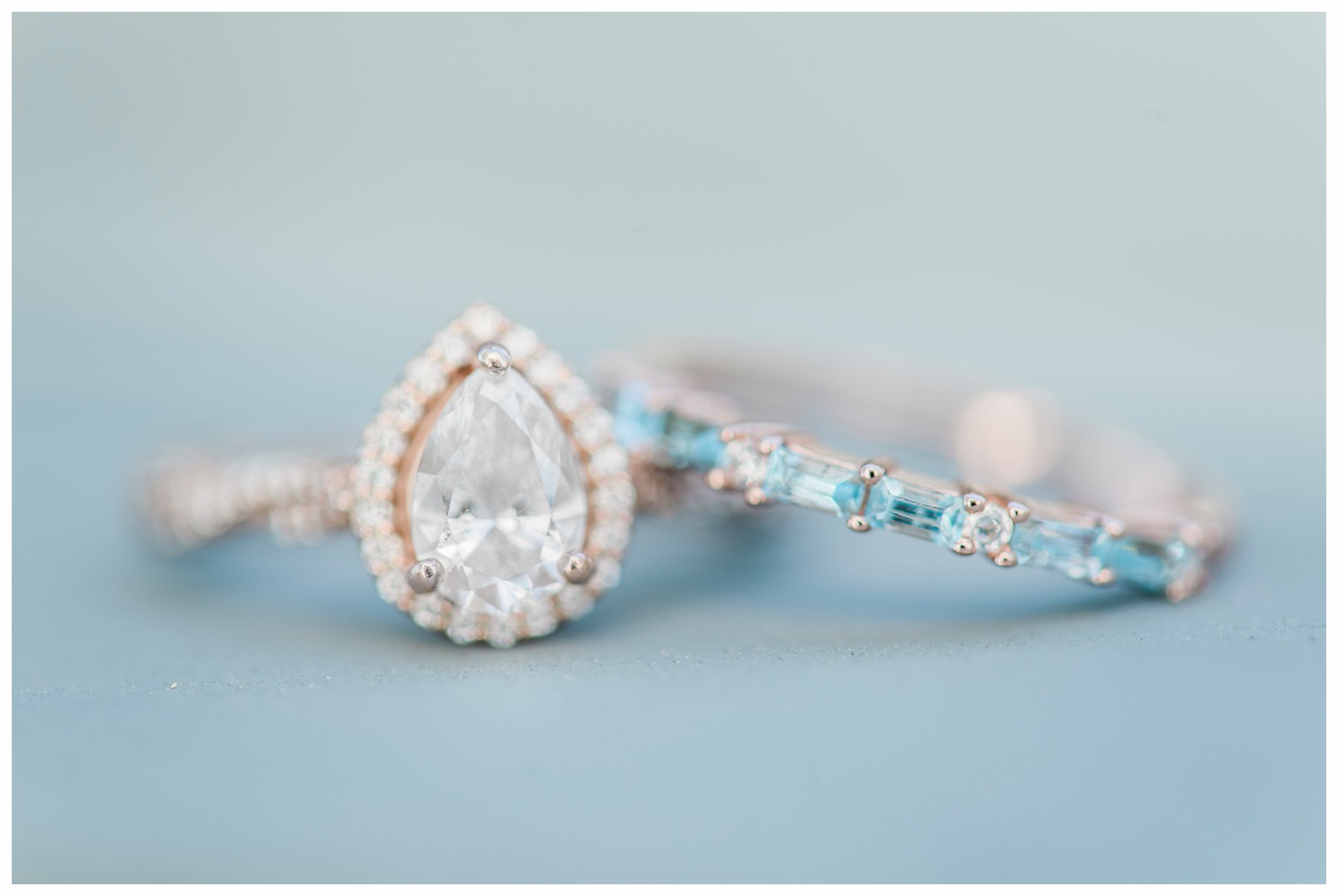 Engagement ring from a  summer BLuefin Bay Wedding. Photo by Kayla Lee.