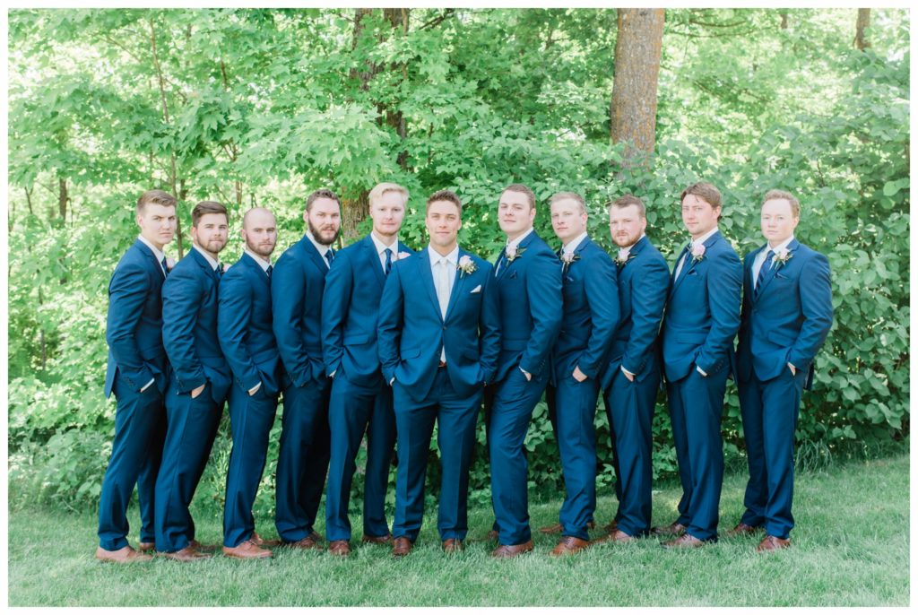 Navy blue suits for this summer wedding. Suits by Milbern Clothing. Photo by Kayla Lee.