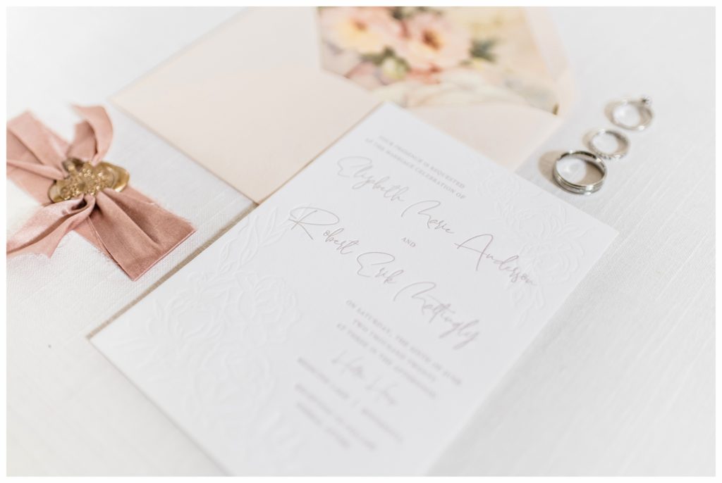 A letterpress invitiation suite that has the right and write stuff. Invitation by Copper & Carbon. Photo by Kayla Lee Photography.