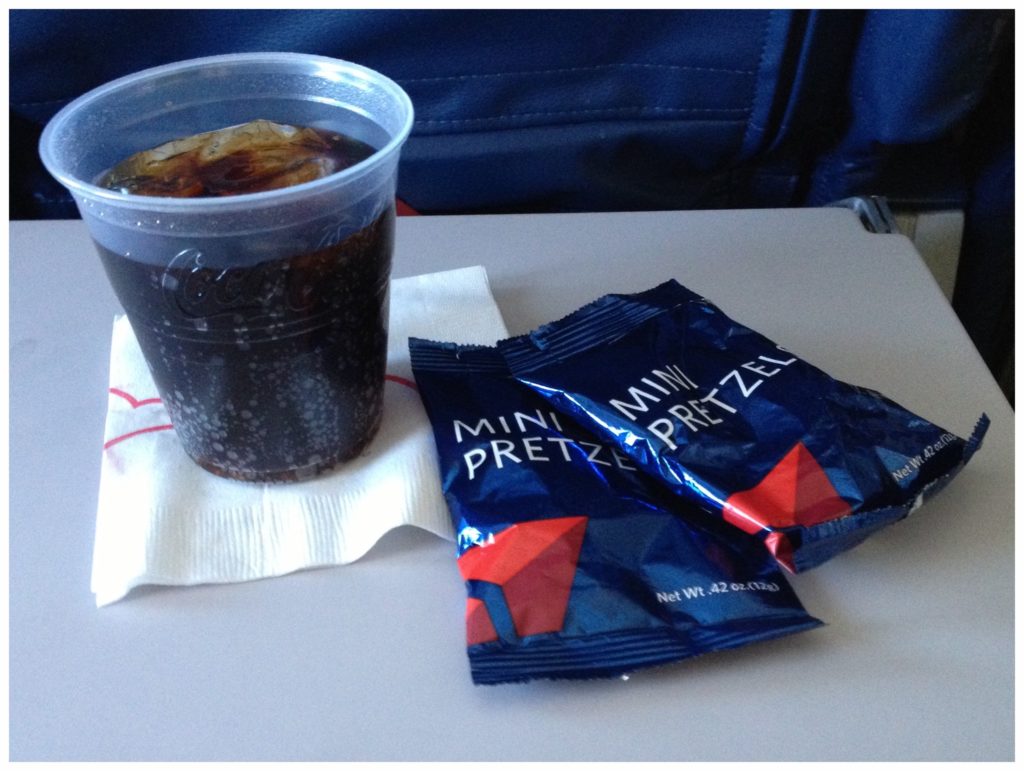 Coke and mini-pretzels. What more could you want? These are just two of the major reasons whyI fly Delta Airlines. Photo by Kayla Lee.