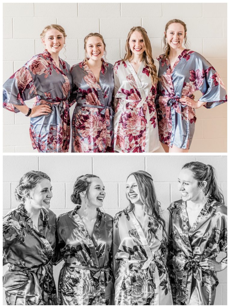 Taylor and her ladies in lovely floral silk robes before her spring Catholic ceremoy. Photo by Kayla Lee.
