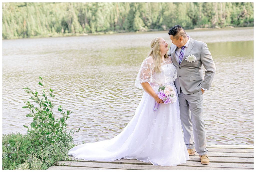 Gunflint Lodge summer elopement with Lonely Lake ceremony. Photo by Kayla Lee.