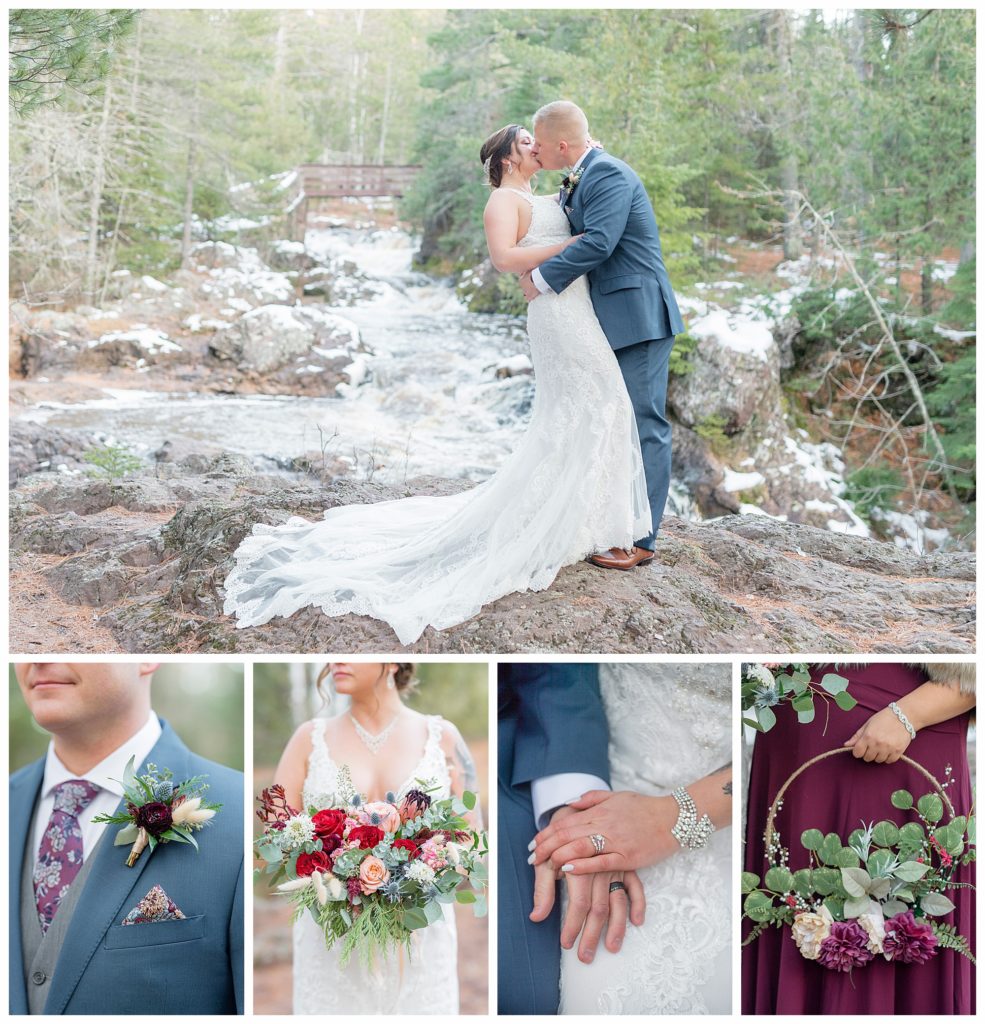 A navy and maroon/burgundy state park fall elopement. Photo by Kayla Lee.