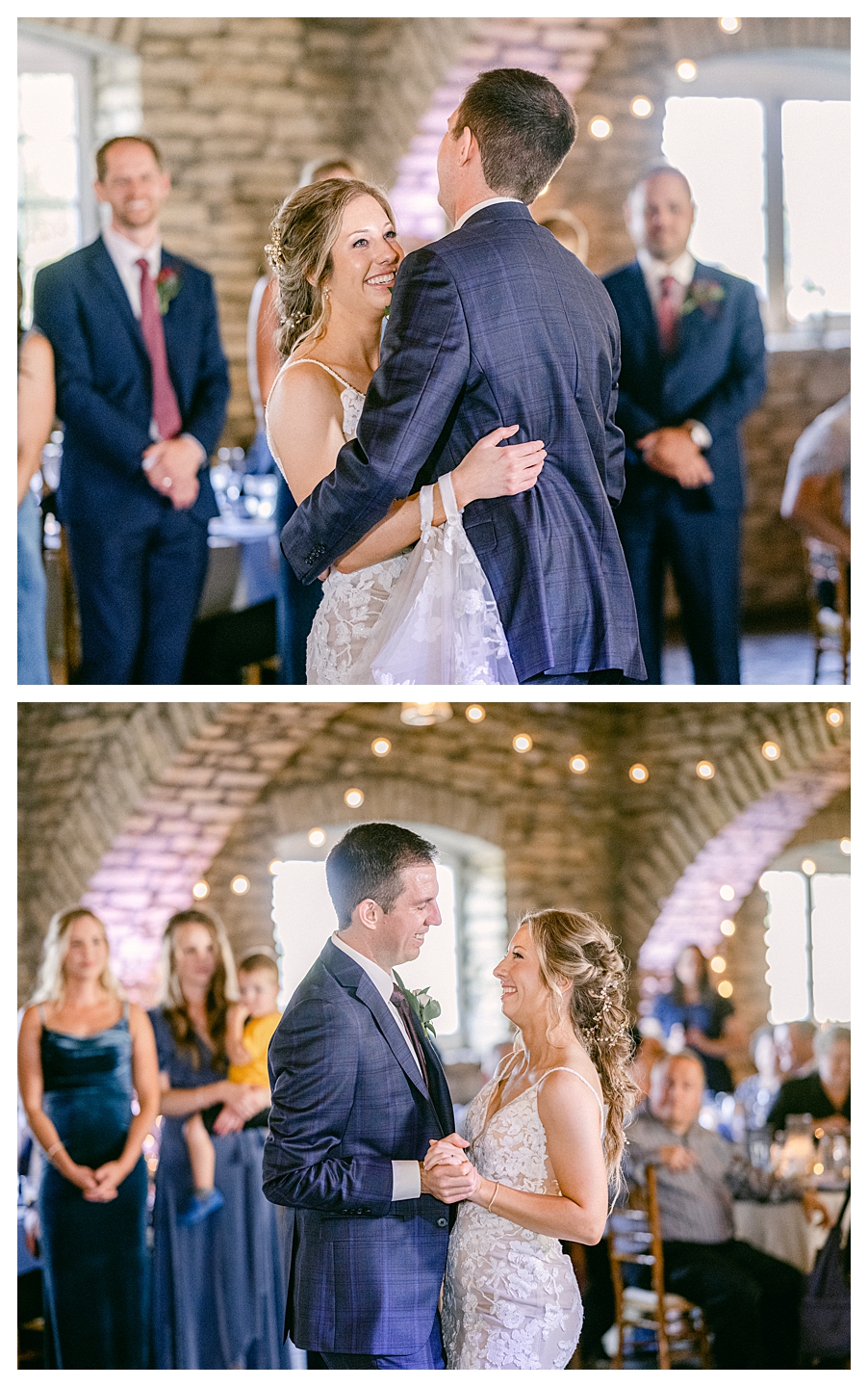The couples' first dance at a Mayowood Stone Barn Wedding. Photo by Kayla Lee.